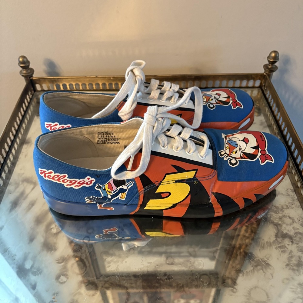 Vintage Kellogg's Tony the Tiger Shoes Mens Size 9 Womens 11‎ Racing NASCAR 90s - Picture 5 of 8